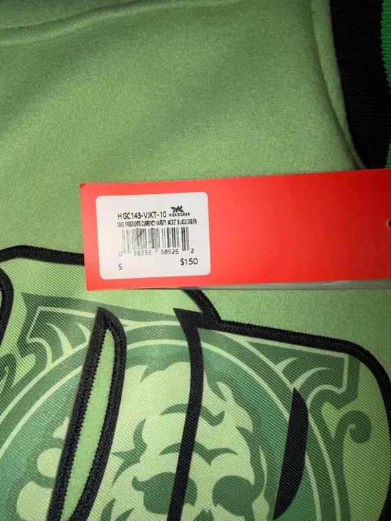 Brand New Men’s Small Dead Presidents Varsity Jacket - Lime & Black - Picture 3 of 4